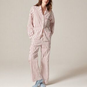 NWT J.Crew cotton poplin pajama set in peppermint stripe (M)